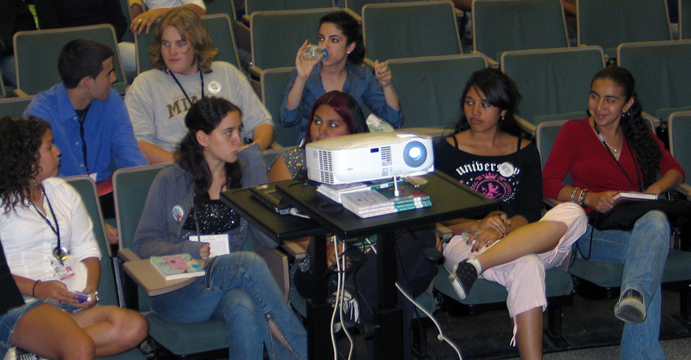 front row students anticipating Gaby Triana visit (2007)